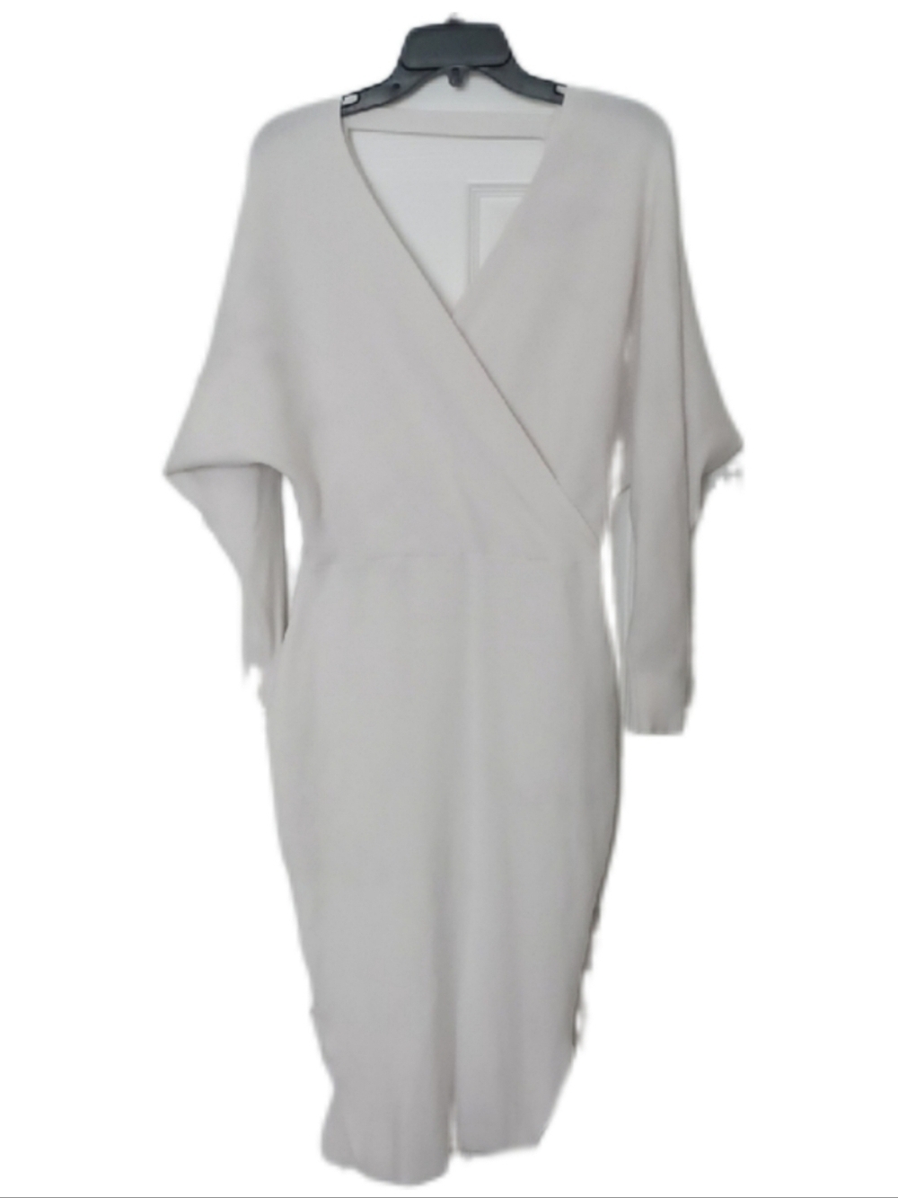 × Elegant Off White Wrap-Style Women's Dress Size Large